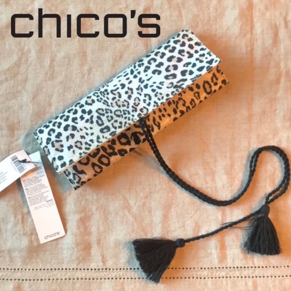 Chico’s Animal Print Jewelry Roll - Picture 1 of 11